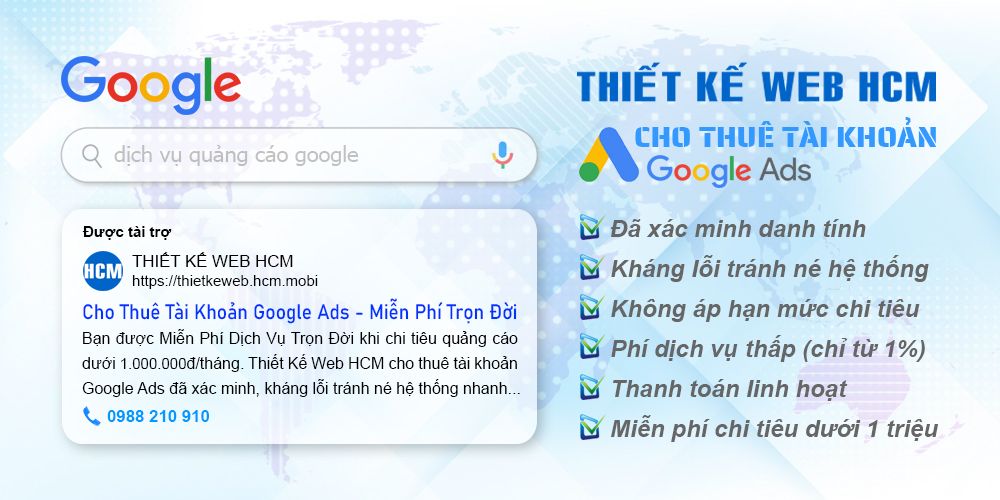 Cho Thuê Tài Khoản Quảng Cáo Google Adword 1 - 10% Cho Thuê Tài Khoản Quảng Cáo Google Adword 1 - 10%